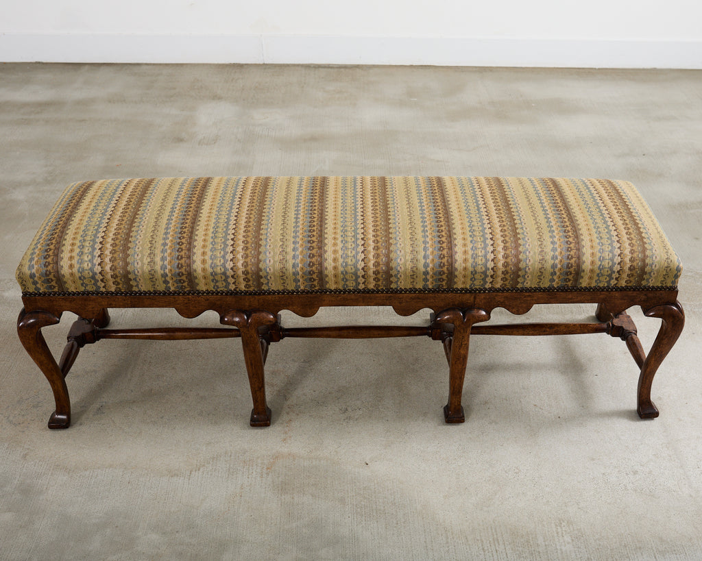 Pair of Formations Califia Upholstered Walnut Bench Seats