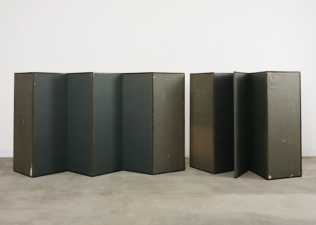 Pair Japanese Edo Six Panel Screens Tale of Genji