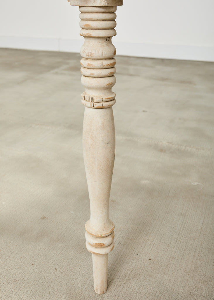 Pair of Swedish Gustavian Style Painted Pine Demilune Consoles