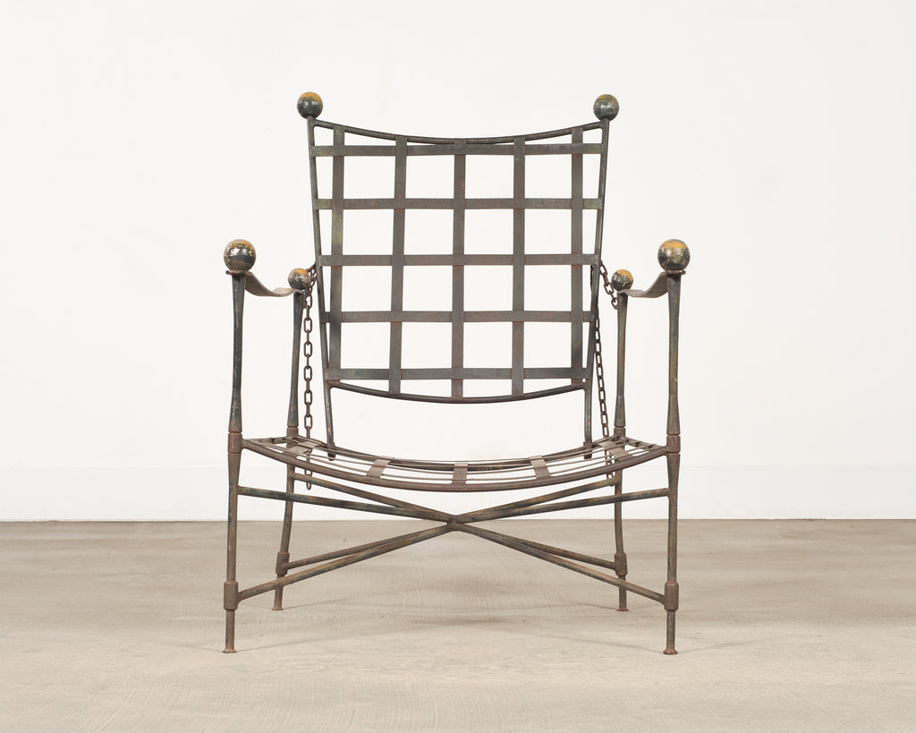 Mario Papperzini Amalfi Iron Garden Lounge Chair + Ottoman
