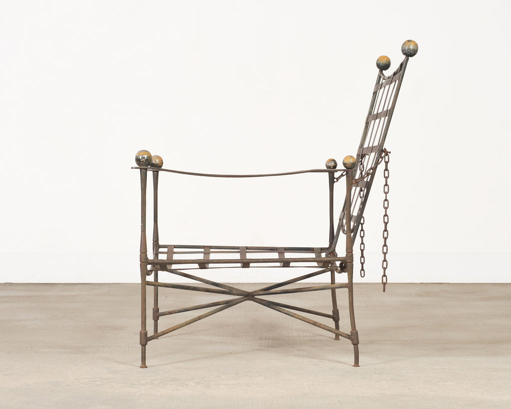 Mario Papperzini Amalfi Iron Garden Lounge Chair + Ottoman