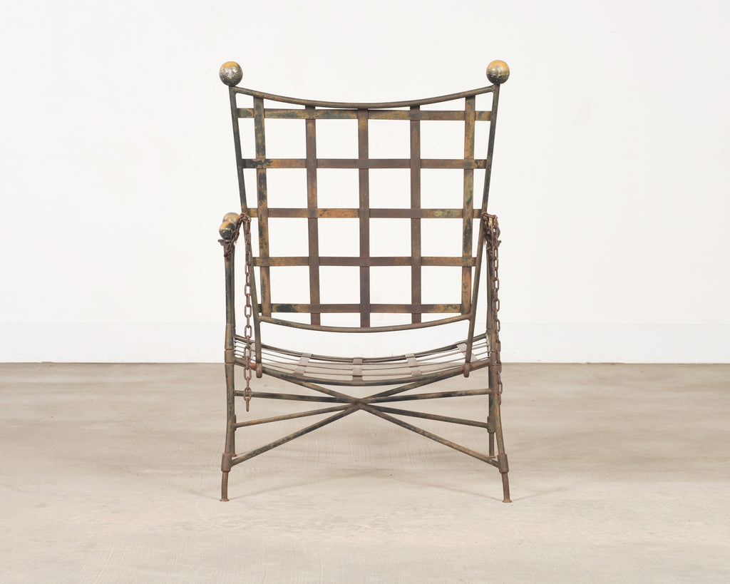 Mario Papperzini Amalfi Iron Garden Lounge Chair + Ottoman