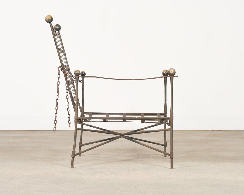 Mario Papperzini Amalfi Iron Garden Lounge Chair + Ottoman