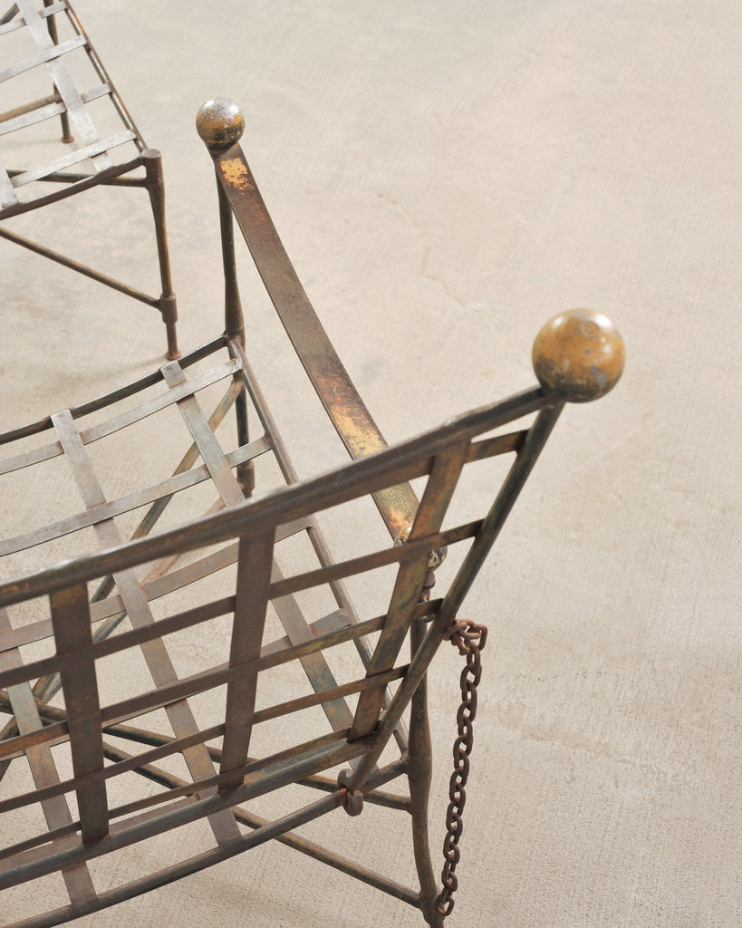 Mario Papperzini Amalfi Iron Garden Lounge Chair + Ottoman