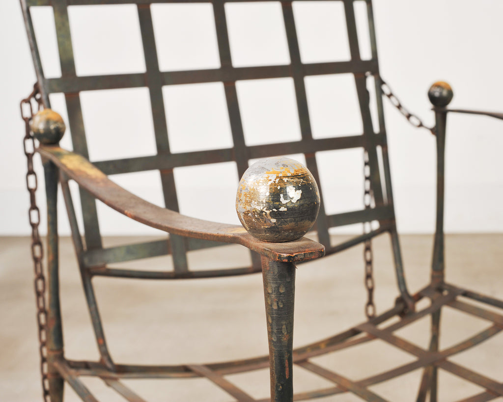 Mario Papperzini Amalfi Iron Garden Lounge Chair + Ottoman