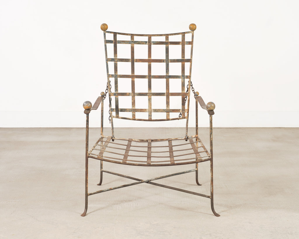 Mario Papperzini Amalfi Iron Garden Lounge Chair + Ottoman
