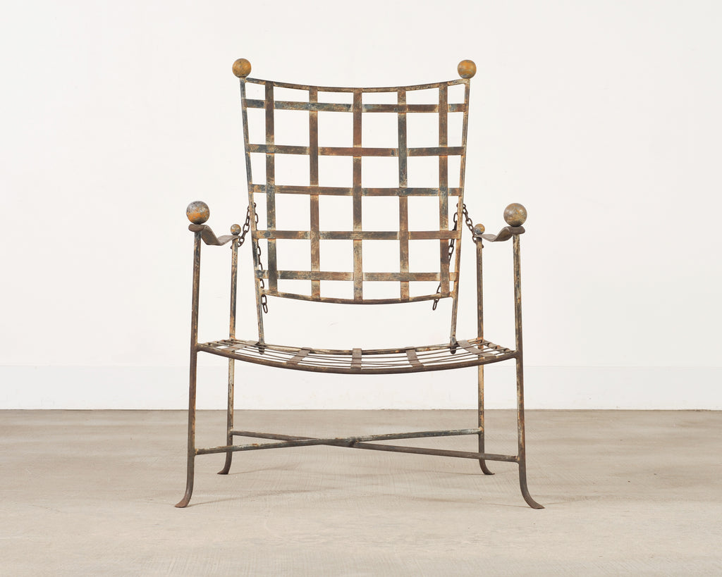 Mario Papperzini Amalfi Iron Garden Lounge Chair + Ottoman