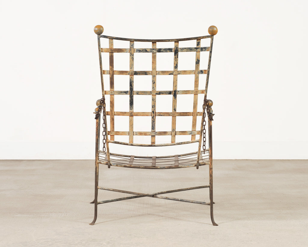 Mario Papperzini Amalfi Iron Garden Lounge Chair + Ottoman