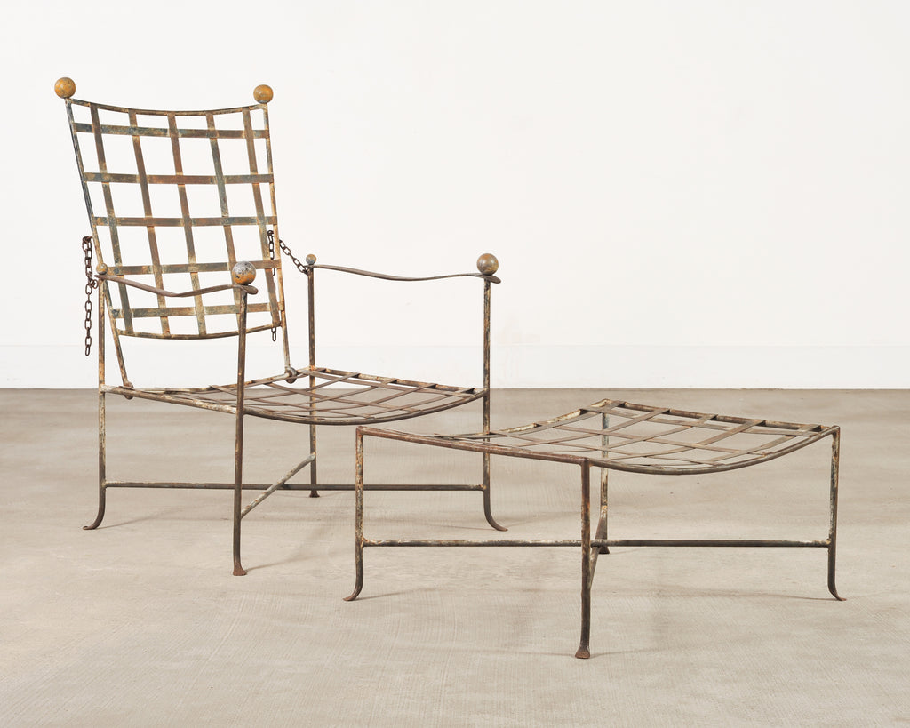 Mario Papperzini Amalfi Iron Garden Lounge Chair + Ottoman