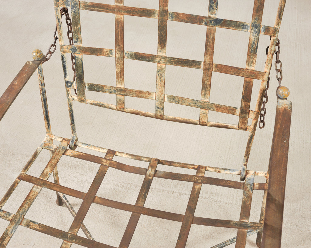 Mario Papperzini Amalfi Iron Garden Lounge Chair + Ottoman