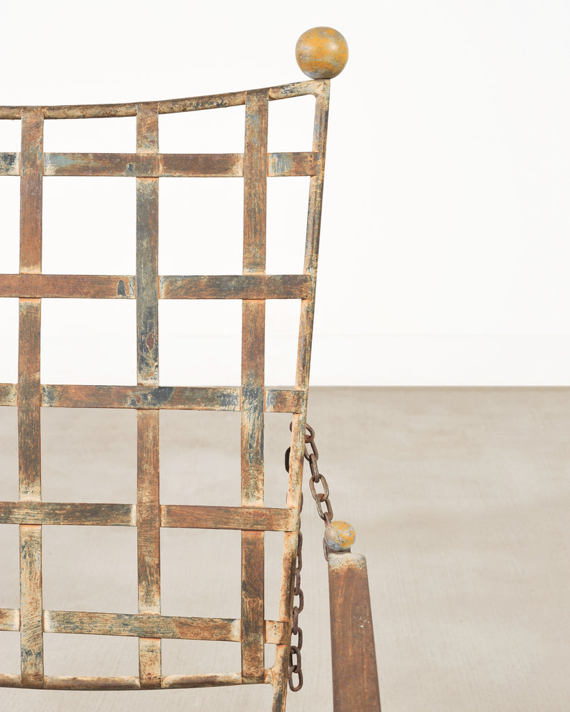 Mario Papperzini Amalfi Iron Garden Lounge Chair + Ottoman