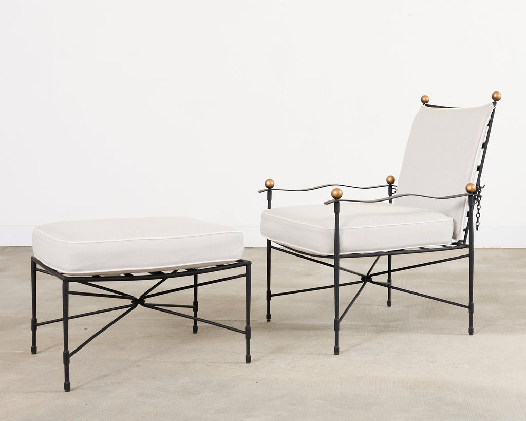 Janus et Cie Amalfi Lounge Chair and Ottoman After Papperzini