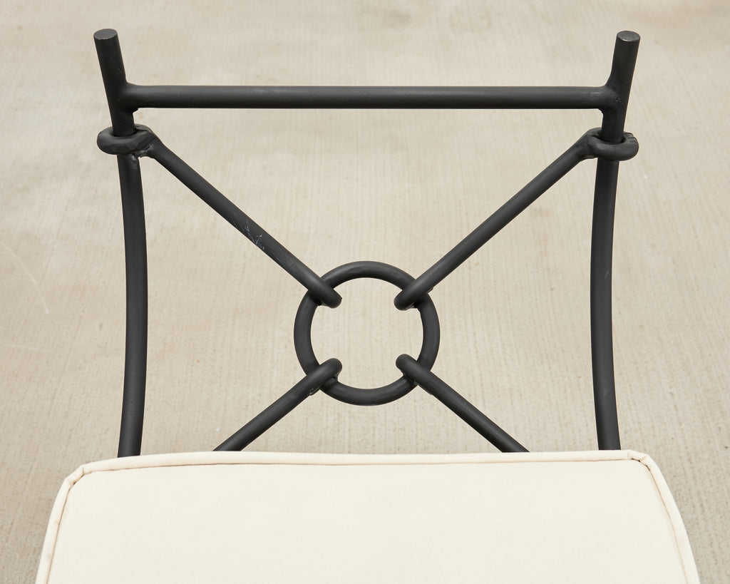 Neoclassical Style Horned Aluminum Bench after Diego Giacometti