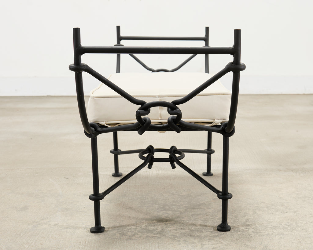 Neoclassical Style Horned Aluminum Bench after Diego Giacometti