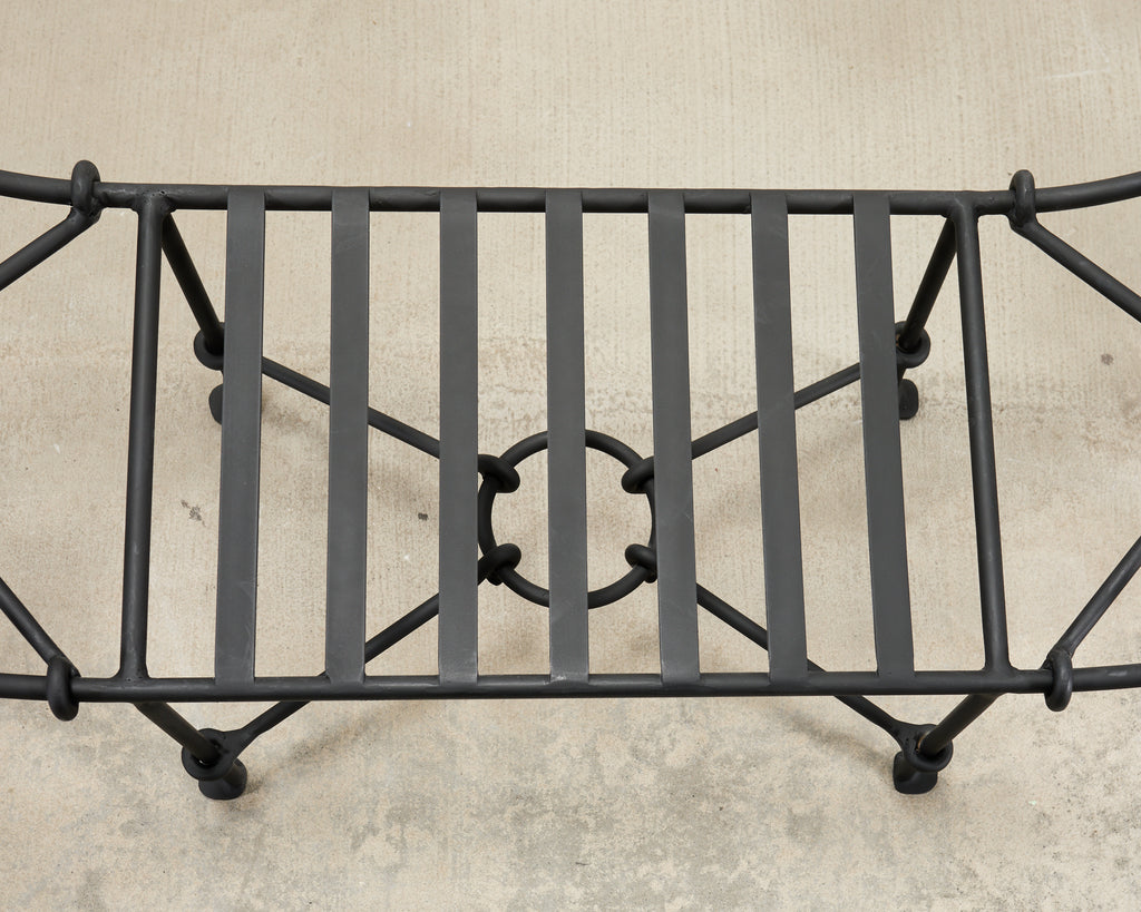 Neoclassical Style Horned Aluminum Bench after Diego Giacometti