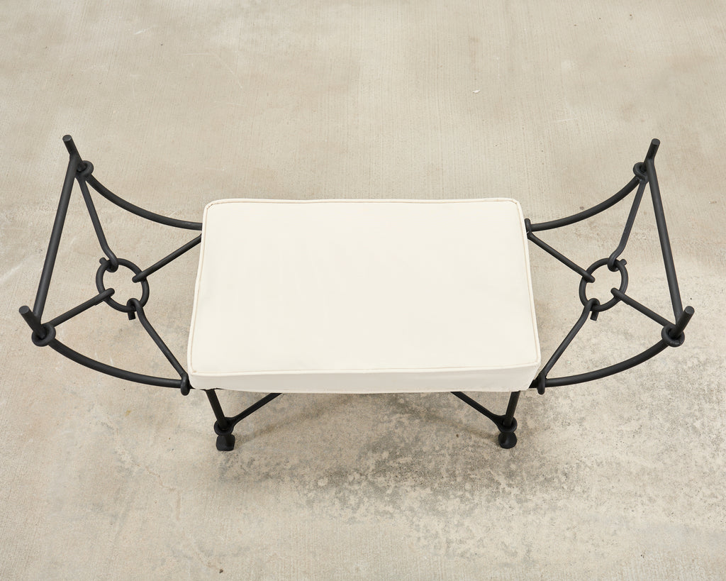 Neoclassical Style Horned Aluminum Bench after Diego Giacometti