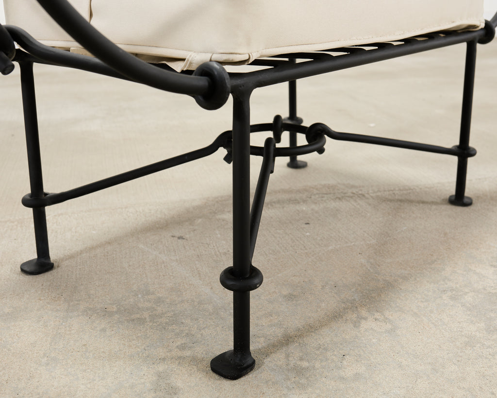 Neoclassical Style Horned Aluminum Bench after Diego Giacometti