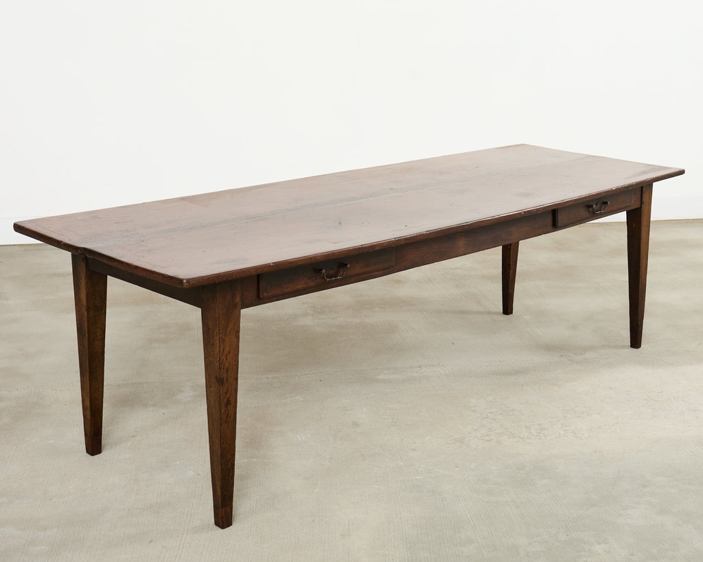 19th Century Country French Provincial Walnut Farmhouse Dining Table