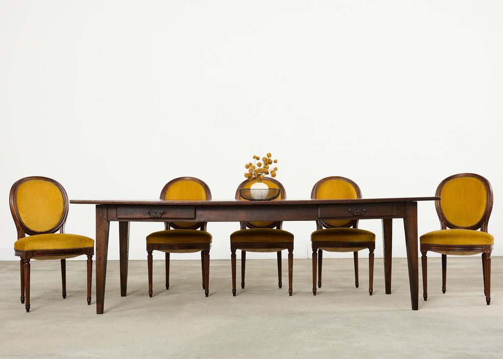 19th Century Country French Provincial Walnut Farmhouse Dining Table