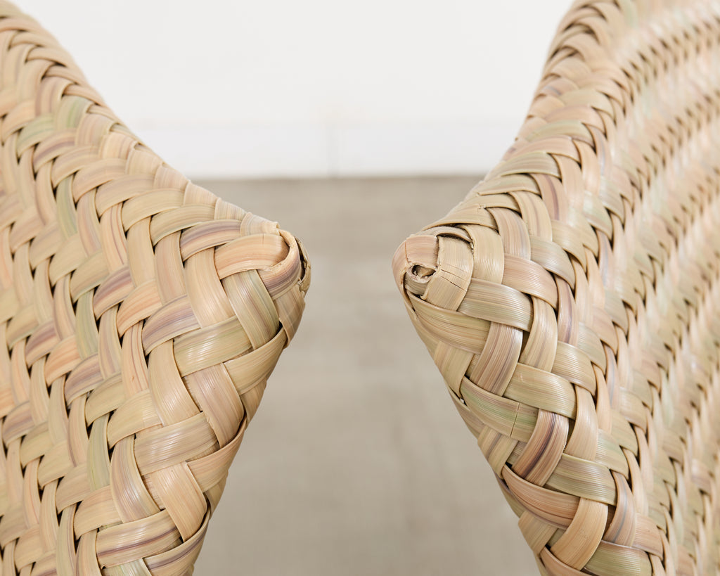 Set of Four Brown Jordan Wicker Havana Garden Armchairs