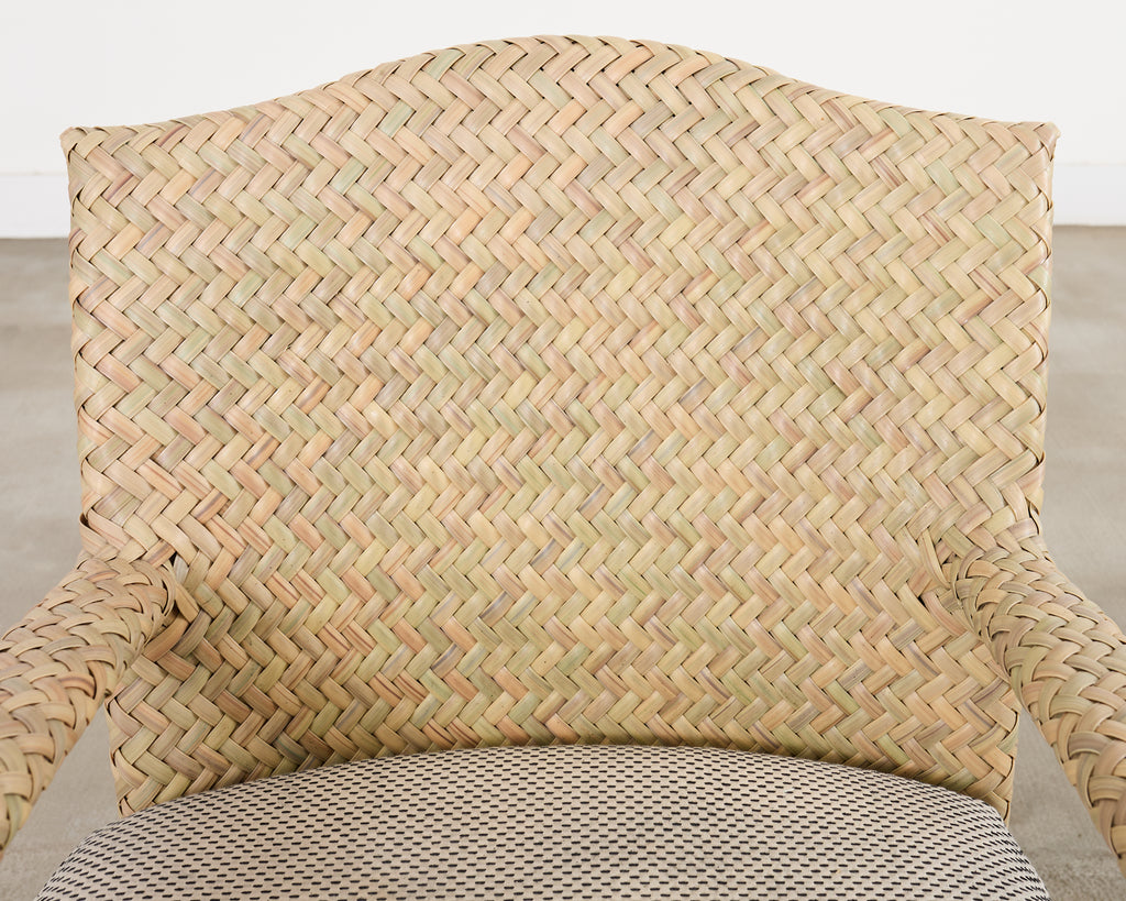 Set of Four Brown Jordan Wicker Havana Garden Armchairs