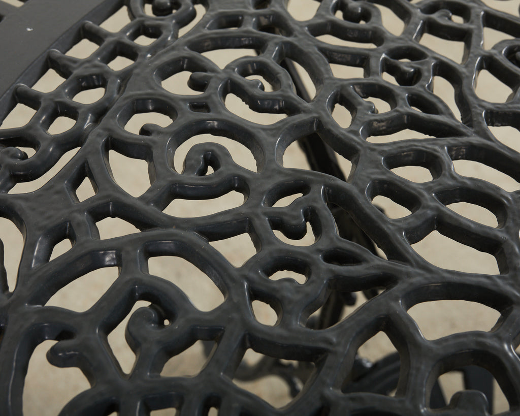 Neoclassical Style Round Aluminum Patio Garden Dining Table