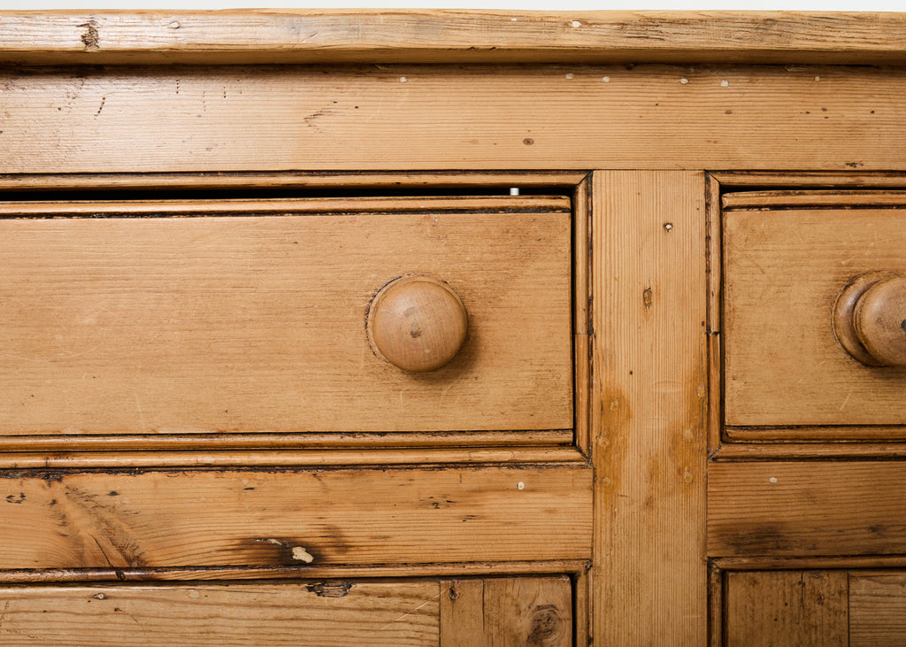 19th Century Country French Provincial Pine Sideboard 7 Ft
