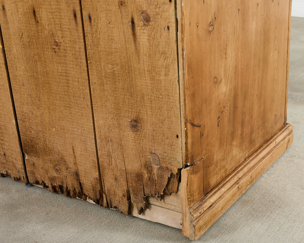 19th Century Country French Provincial Pine Sideboard 7 Ft