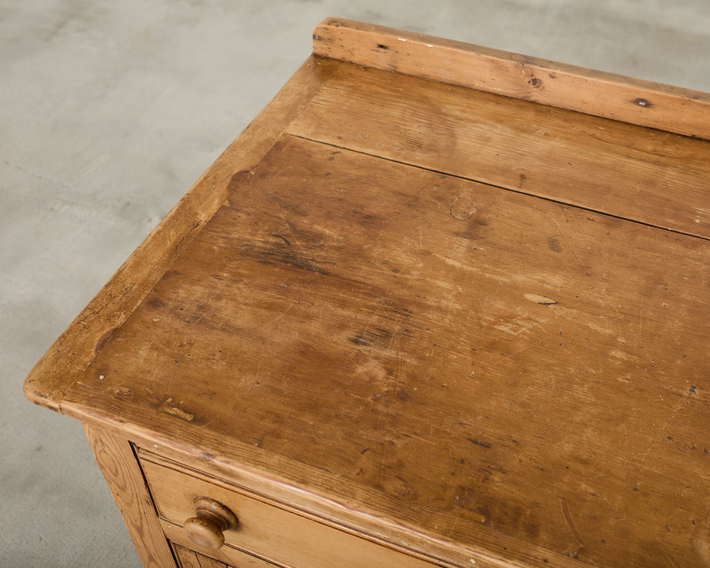 19th Century Country French Provincial Pine Sideboard 7 Ft