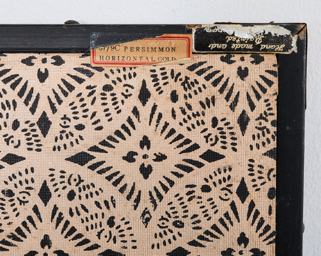 Japanese Showa Painted Panel Screen Persimmon Branch