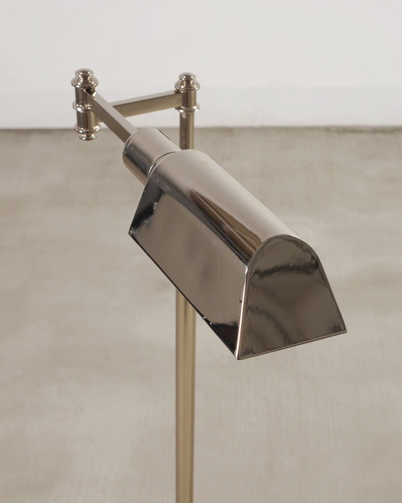 Ralph Lauren Style Adjustable Polished Nickel Pharmacy Floor Lamp
