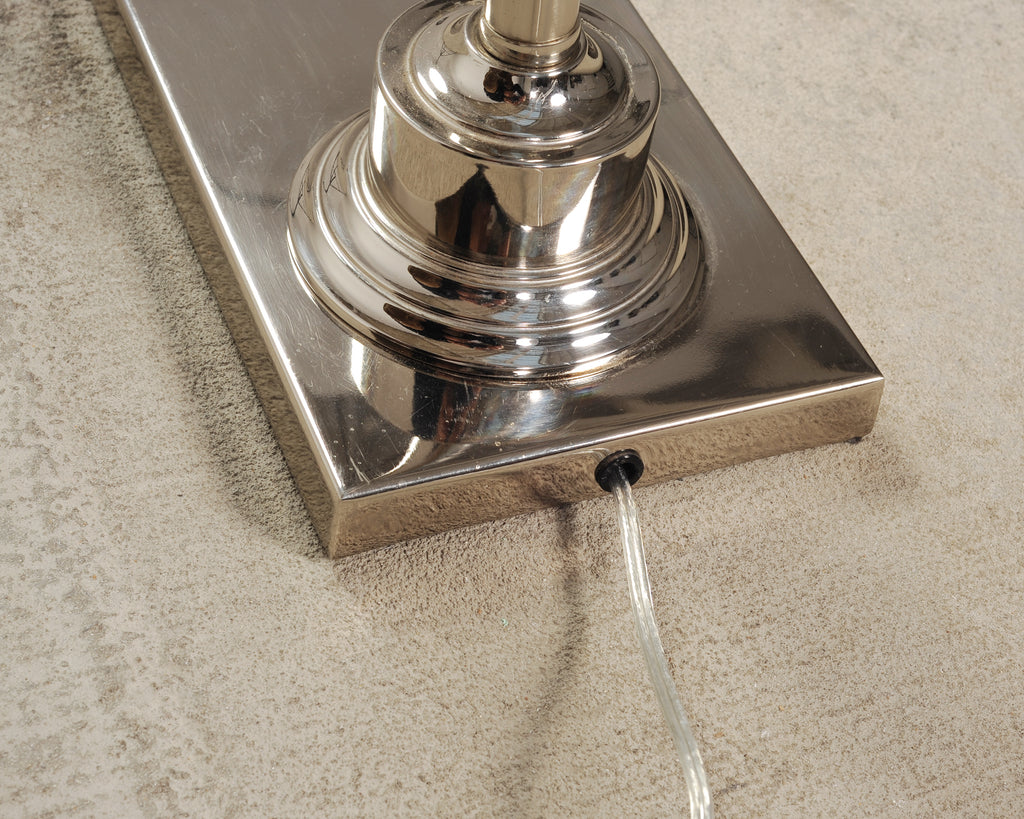 Ralph Lauren Style Adjustable Polished Nickel Pharmacy Floor Lamp