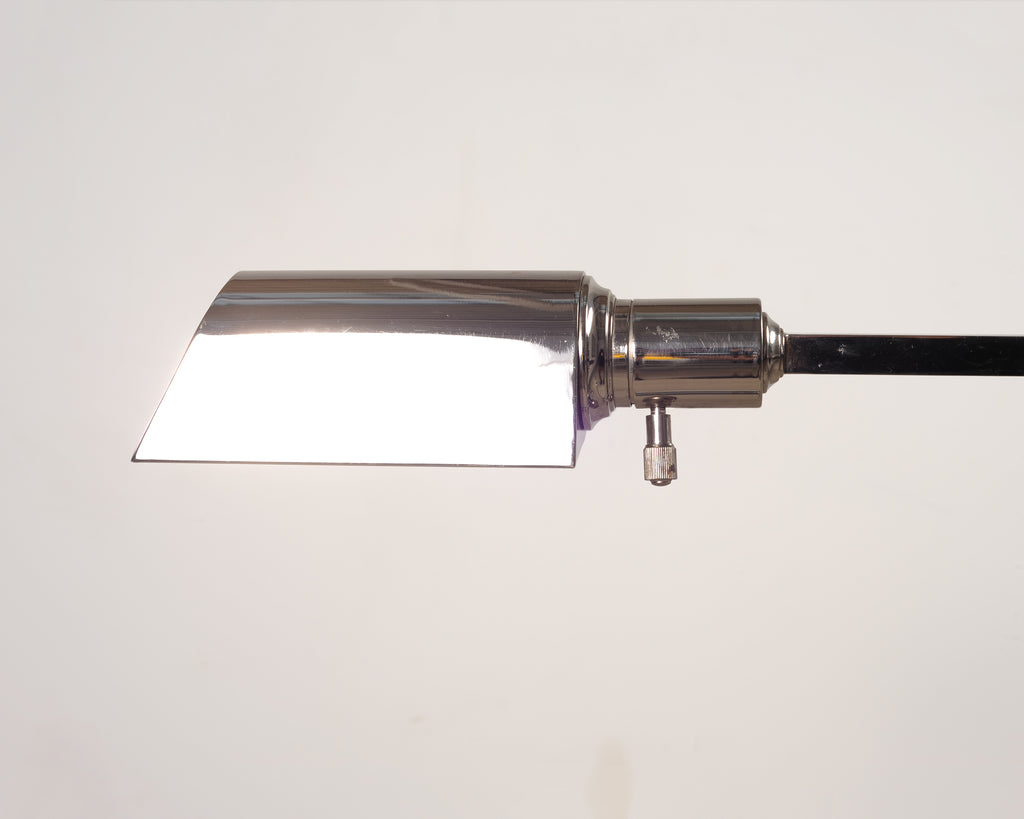 Ralph Lauren Style Adjustable Polished Nickel Pharmacy Floor Lamp