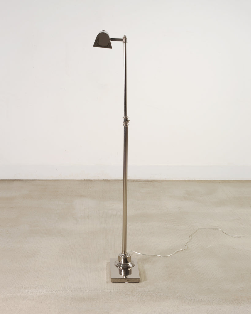 Ralph Lauren Style Adjustable Polished Nickel Pharmacy Floor Lamp