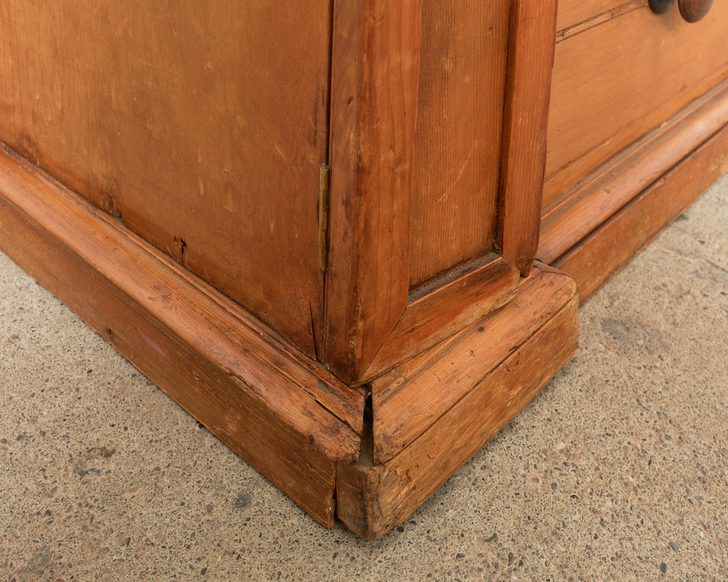 19th Century Country English Fruitwood Library Bookcase Cabinet