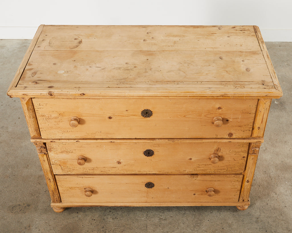 19th Century Country English Provincial Pine Chest of Drawers