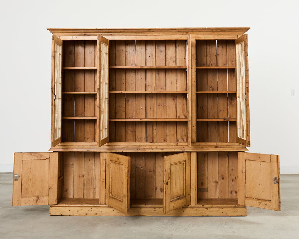 English George III Style Pine Astral Glazed Bibliotheque Bookcase