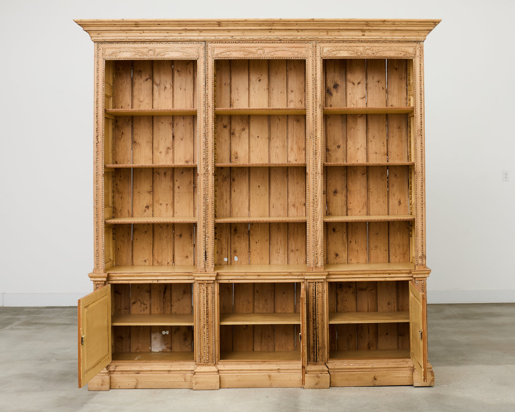 19th Century French Pine Library Bibliotheque Bookcase