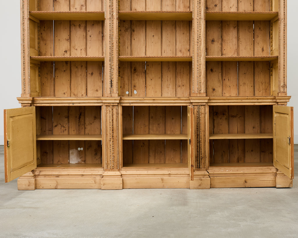19th Century French Pine Library Bibliotheque Bookcase