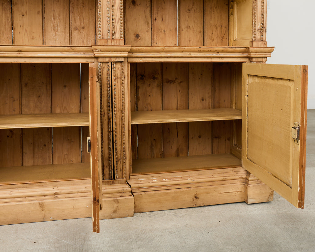 19th Century French Pine Library Bibliotheque Bookcase