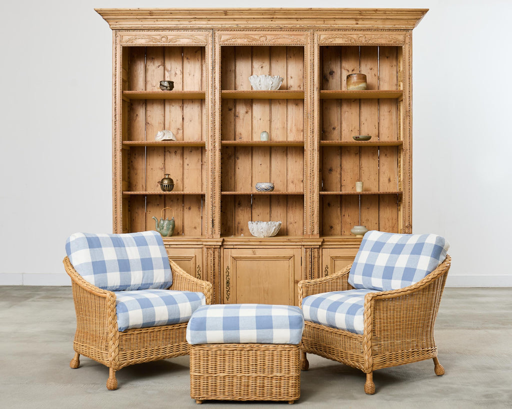 19th Century French Pine Library Bibliotheque Bookcase