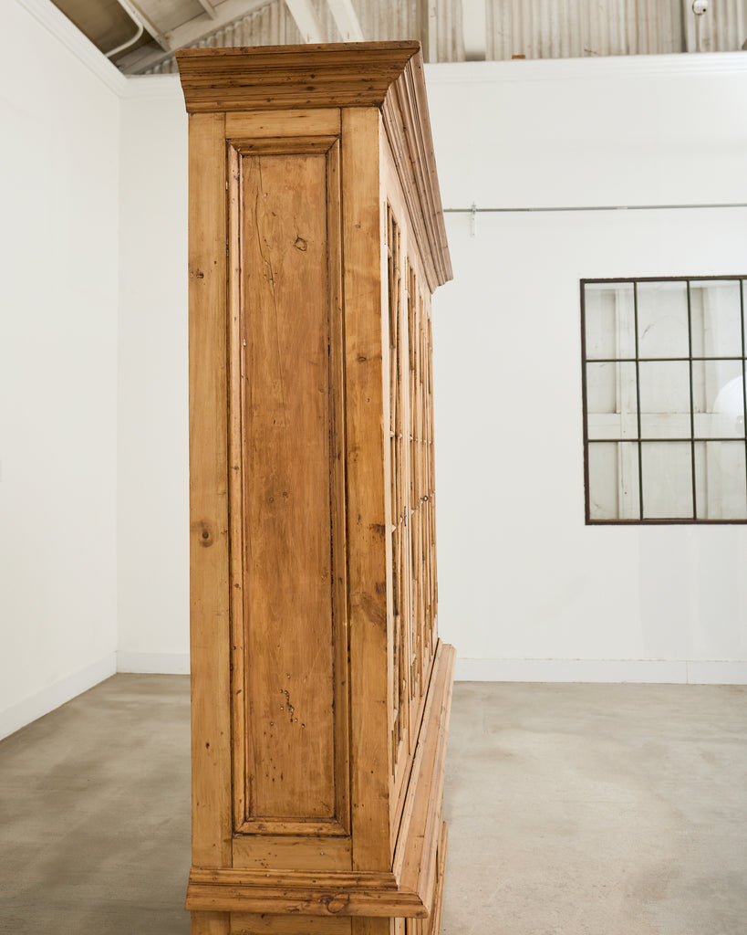 English George III Style Pine Astral Glazed Bibliotheque Bookcase