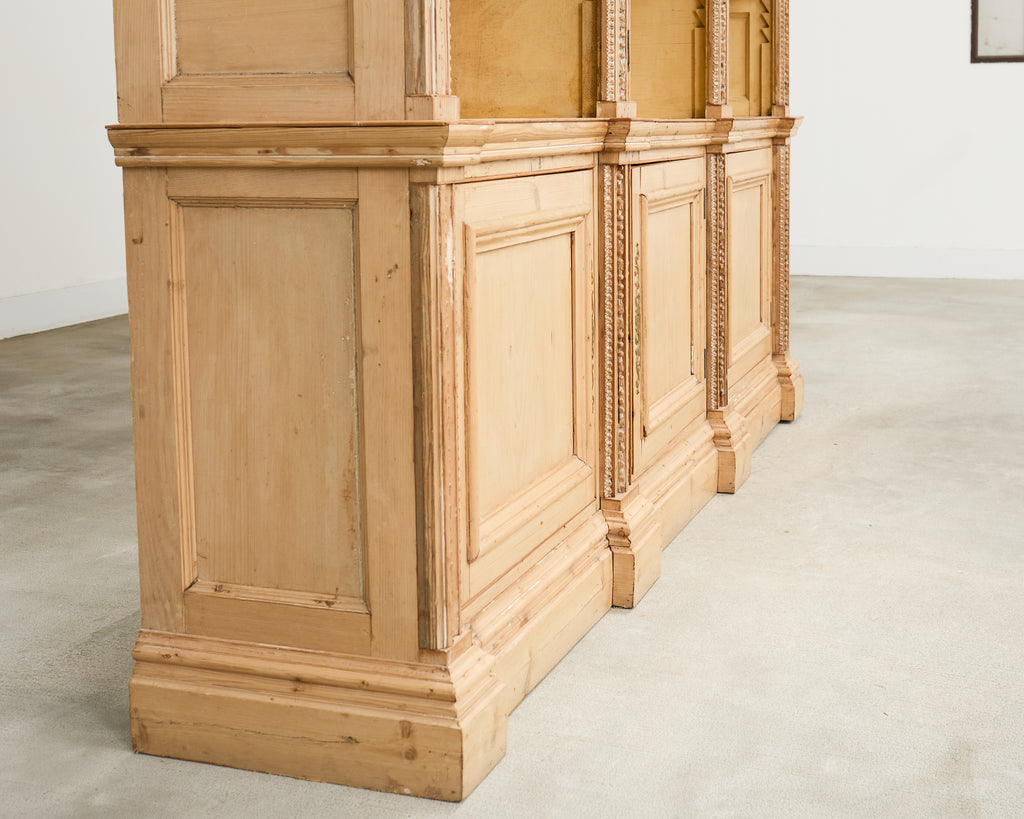 19th Century French Pine Library Bibliotheque Bookcase