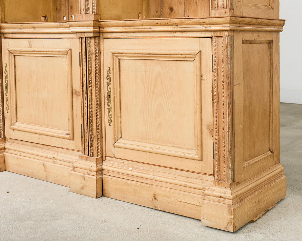 19th Century French Pine Library Bibliotheque Bookcase