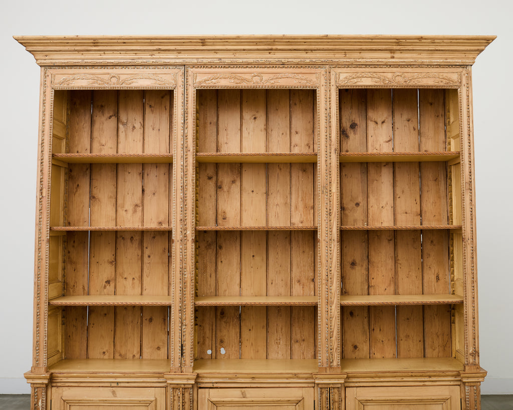 19th Century French Pine Library Bibliotheque Bookcase