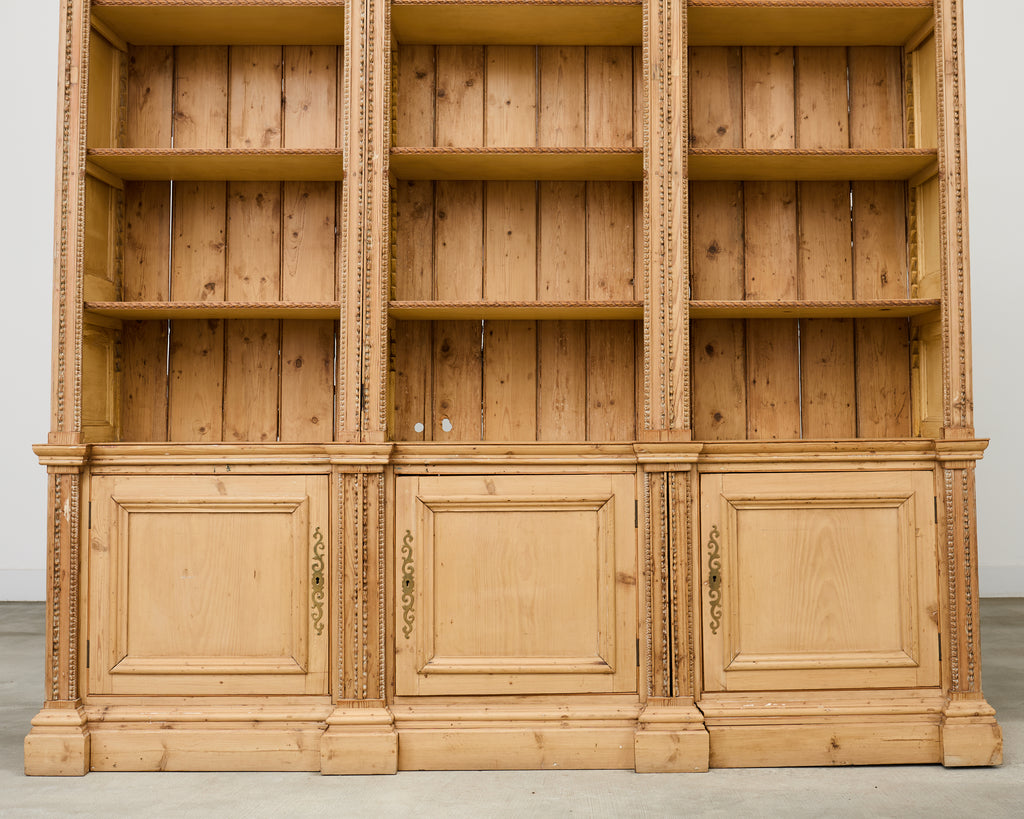 19th Century French Pine Library Bibliotheque Bookcase
