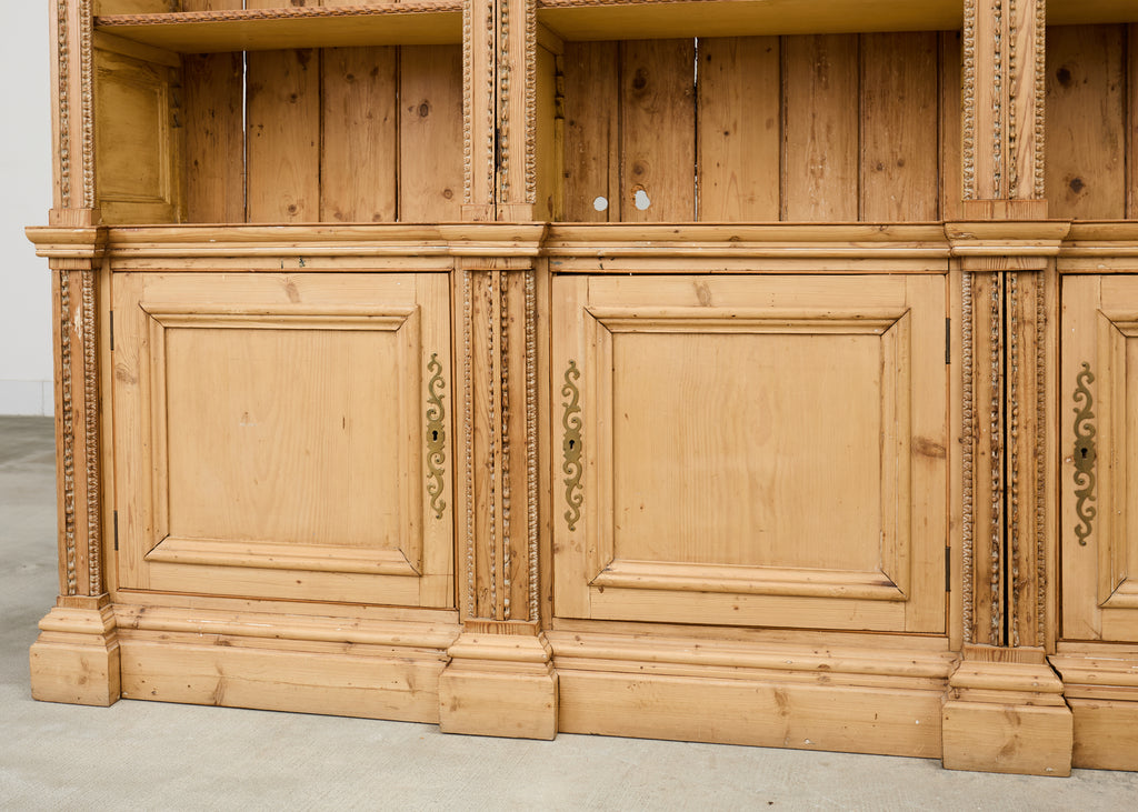 19th Century French Pine Library Bibliotheque Bookcase