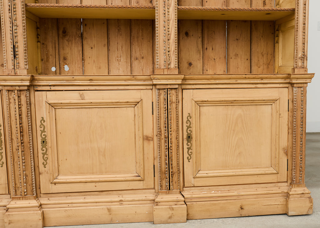 19th Century French Pine Library Bibliotheque Bookcase