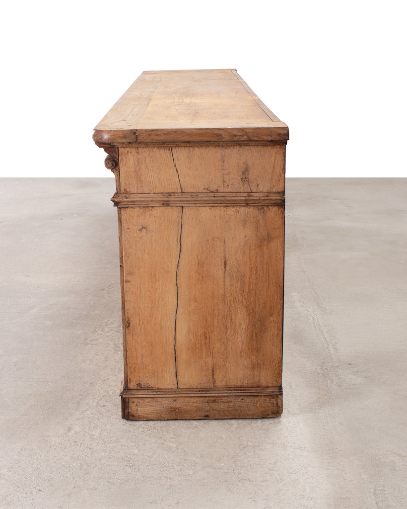 Country French Provincial Bleached Oak Enfilade Sideboard 8 Ft