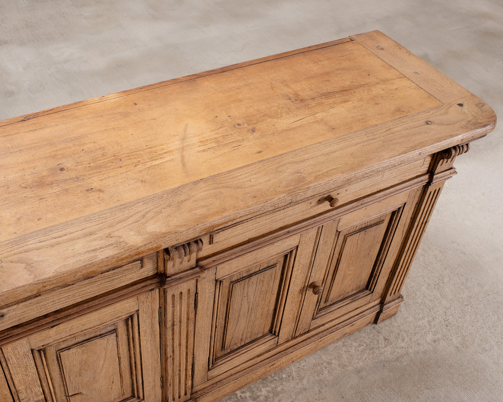 Country French Provincial Bleached Oak Enfilade Sideboard 8 Ft